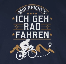 Shirtracer T-Shirt Mir reichts ich geh Rad fahren Grau/Dunkelblau/Blau
