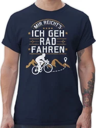 Shirtracer T-Shirt Mir reichts ich geh Rad fahren Grau/Dunkelblau/Blau