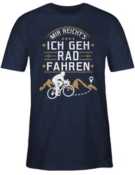 Shirtracer T-Shirt Mir reichts ich geh Rad fahren Grau/Dunkelblau/Blau