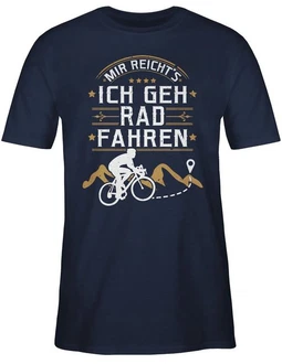 Shirtracer T-Shirt Mir reichts ich geh Rad fahren Grau/Dunkelblau/Blau Shirtracer T-Shirt Mir reichts ich geh Rad fahren Grau/Dunkelblau/Blau