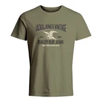 JACK & JONES T-Shirt 'JPRBLUHUDSON' Crew Neck Dunkelgrün/Khaki