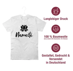 Shirtracer T-Shirt Namaste mit Lotusblüte Yoga und Wellness Geschenk schwarz