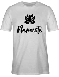 Shirtracer T-Shirt Namaste mit Lotusblüte Yoga und Wellness Geschenk schwarz