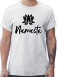 Shirtracer T-Shirt Namaste mit Lotusblüte Yoga und Wellness Geschenk schwarz