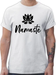 T-Shirt Namaste mit Lotusblte schwarz Yoga und Wellness Geschenk