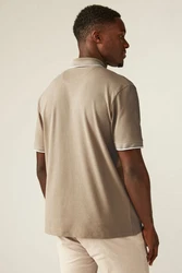 Next Poloshirt Strukturiertes Polo-Shirt Khaki/Braun/Beige