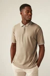 Next Poloshirt Strukturiertes Polo-Shirt Khaki/Braun/Beige