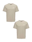 ONLY & SONS T-Shirt 2er-Set Rundhals (2-tlg) (7730) Beige (7730)