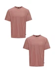 ONLY & SONS T-Shirt 2er-Set Rundhals (2-tlg) (7730) Bordeaux (7730)