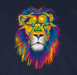 Shirtracer T-Shirt Löwe Lion Dschungel Wildnis Braun/Dunkelblau