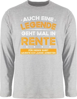 Shirtracer Rundhalsshirt Auch eine Legende geht mal in Rente Rentner Grau/Gelb/Braun/Creme/Dunkelgrau/Hellgrau