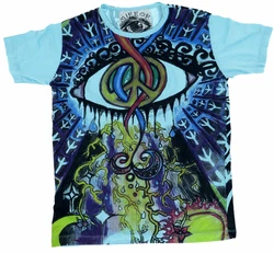 Guru-Shop T-Shirt Mirror T-Shirt Grün/Türkis/Mischfarben