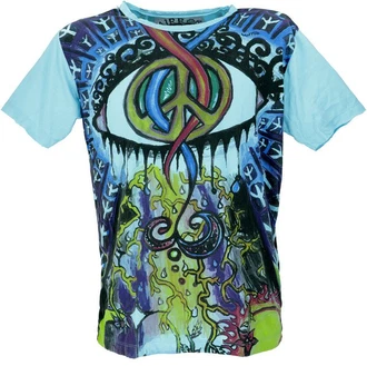 Guru-Shop T-Shirt Mirror T-Shirt Grün/Türkis/Mischfarben Guru-Shop T-Shirt Mirror T-Shirt Grün/Türkis/Mischfarben