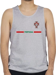 Shirtracer Tanktop Portugal Trikot Wappen Fan-Motiv 2024 Fußball EM Fanartikel Grau/Braun/Rot/Silber