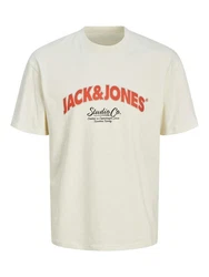 JACK & JONES T-Shirt 'JORBRONX' Khaki/Blau/Weiß/Gelb/Gold/Beige