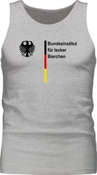 Shirtracer Tanktop Bundesinstitut für lecker Bierchen Saufen Malle Bierliebhaber Fußball EM Fanartikel Dunkelgrau/Braun/Grau/Gelb