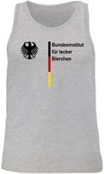 Shirtracer Tanktop Bundesinstitut für lecker Bierchen Saufen Malle Bierliebhaber Fußball EM Fanartikel Dunkelgrau/Braun/Grau/Gelb