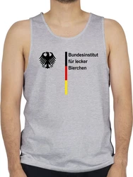 Shirtracer Tanktop Bundesinstitut für lecker Bierchen Saufen Malle Bierliebhaber Fußball EM Fanartikel Dunkelgrau/Braun/Grau/Gelb