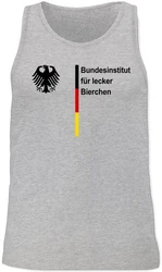 Shirtracer Tanktop Bundesinstitut für lecker Bierchen Saufen Malle Bierliebhaber Fußball EM Fanartikel Dunkelgrau/Braun/Grau/Gelb
