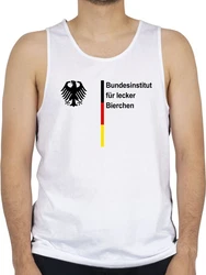 Shirtracer Tanktop Bundesinstitut für lecker Bierchen Saufen Malle Bierliebhaber Fußball EM Fanartikel Creme/Braun/Gelb