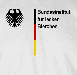 Shirtracer Tanktop Bundesinstitut für lecker Bierchen Saufen Malle Bierliebhaber Fußball EM Fanartikel Creme/Braun/Gelb