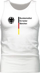 Shirtracer Tanktop Bundesinstitut für lecker Bierchen Saufen Malle Bierliebhaber Fußball EM Fanartikel Creme/Braun/Gelb