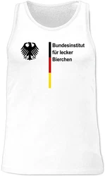 Shirtracer Tanktop Bundesinstitut für lecker Bierchen Saufen Malle Bierliebhaber Fußball EM Fanartikel Creme/Braun/Gelb