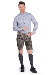 Lusana Trachtensocken Trachten Kniestrümpfe L4910 anthrazit/jägeroliv/trachtenbraun (L4910)