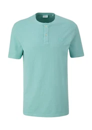 T-Shirt - stylisches kurzarm T-Shirt mit Henley Ausschnitt - geknpft