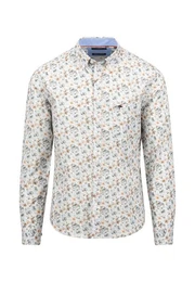 Langarmhemd Button-Down Hemd im Floralmuster - Casual Fit