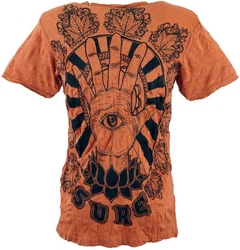 Guru-Shop T-Shirt Sure Herren T-Shirt Magic Eye rostorange