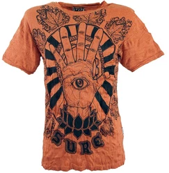Guru-Shop T-Shirt Sure Herren T-Shirt Magic Eye rostorange