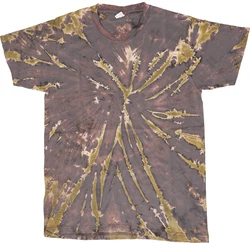 Guru-Shop T-Shirt Herren Kurzarm Tie Dye Braun/Lila