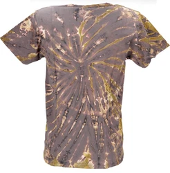 Guru-Shop T-Shirt Herren Kurzarm Tie Dye Braun/Lila