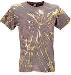 Guru-Shop T-Shirt Herren Kurzarm Tie Dye Braun/Lila