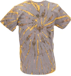 Guru-Shop T-Shirt Herren Kurzarm Tie Dye Braun/Gelb