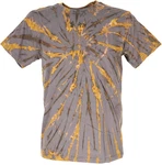 Guru-Shop T-Shirt Herren Kurzarm Tie Dye Braun/Gelb