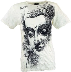 Guru-Shop T-Shirt Sure Herren T-Shirt Buddha weiß