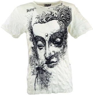 Guru-Shop T-Shirt Sure Herren T-Shirt Buddha weiß