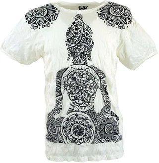 Guru-Shop T-Shirt Sure Herren T-Shirt Mandala Buddha weiß Guru-Shop T-Shirt Sure Herren T-Shirt Mandala Buddha weiß