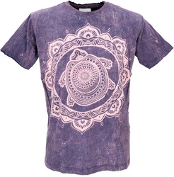 Guru-Shop T-Shirt Mirror Herren Yoga Shirt Lila/Rosa
