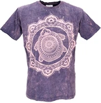 Guru-Shop T-Shirt Mirror Herren Yoga Shirt Lila/Rosa