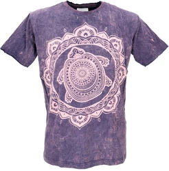 Guru-Shop T-Shirt Mirror Herren Yoga Shirt Lila/Rosa