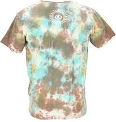 Guru-Shop T-Shirt Mirror Herren Yoga Shirt Creme/Grau/Mischfarben/Braun