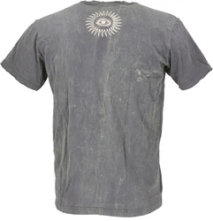 Guru-Shop T-Shirt Mirror Herren Yoga Shirt Hellgrau/Grau/Dunkelgrau/Weiß/Creme