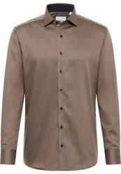 Eterna Langarmhemd MODERN FIT NON IRON Grau/Braun/Khaki/Beige