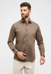 Eterna Langarmhemd MODERN FIT NON IRON Grau/Braun/Khaki/Beige