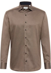 Eterna Langarmhemd MODERN FIT NON IRON Grau/Braun/Khaki/Beige