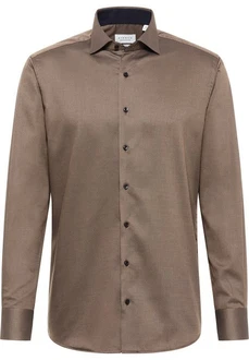 Eterna Langarmhemd MODERN FIT NON IRON Grau/Braun/Khaki/Beige