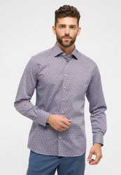 Eterna Langarmhemd MODERN FIT Dunkelblau/Lila/Fliederfarben